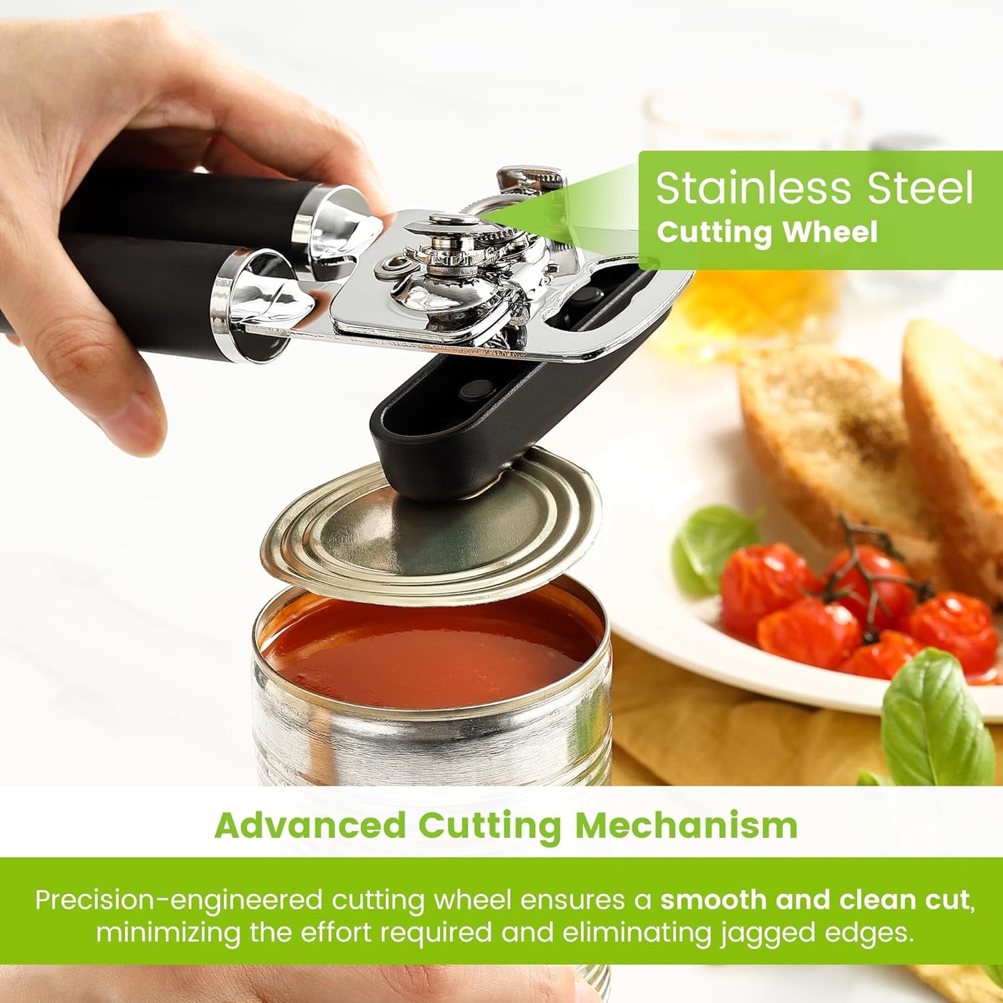 Manual with Soft Grip Handles, Easy Turn - Magnetic Lid Remover
