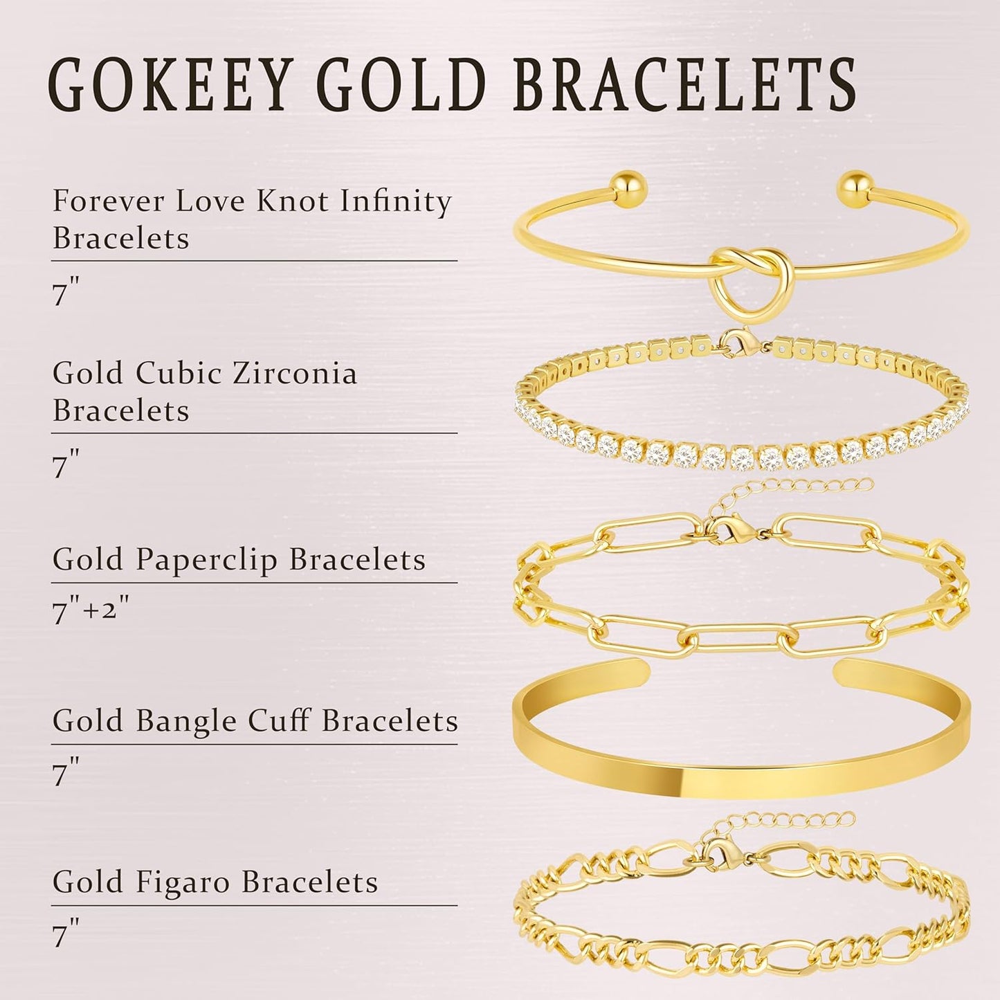 Gold Bracelets for Women Non Tarnish, 14K Gold Plated Chunky Cuff Bracelet Gold Bangles Bracelet for Women Trendy
