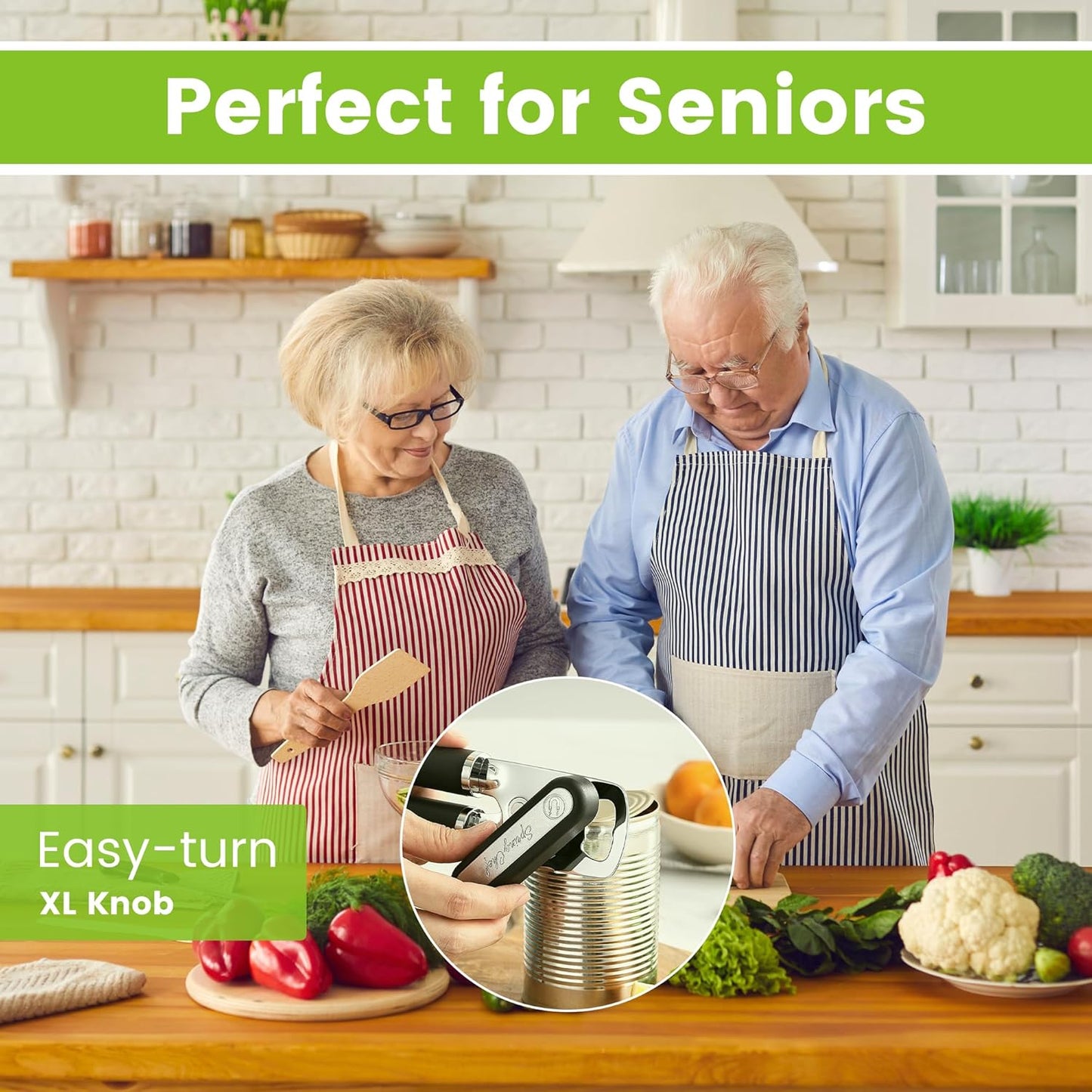 Manual with Soft Grip Handles, Easy Turn - Magnetic Lid Remover