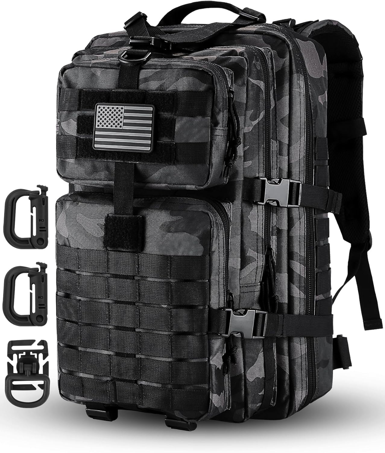MOLLE Assault Pack, Tactical Backpack Military Army Camping Rucksack, 3-Day Pack Trip, D-Rings