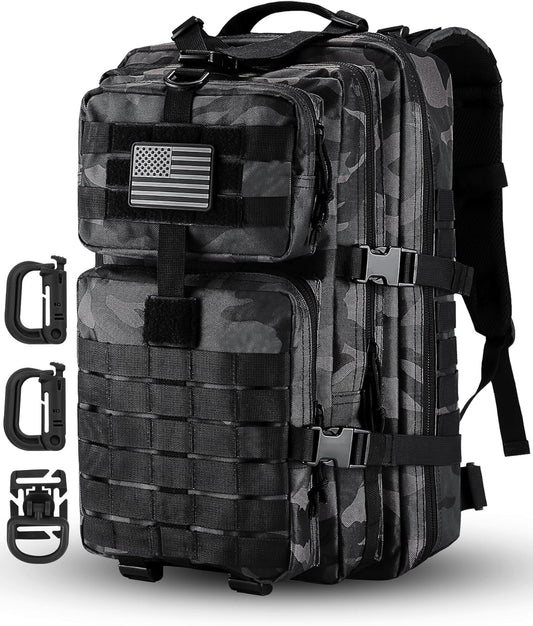 MOLLE Assault Pack, Tactical Backpack Military Army Camping Rucksack, 3-Day Pack Trip, D-Rings
