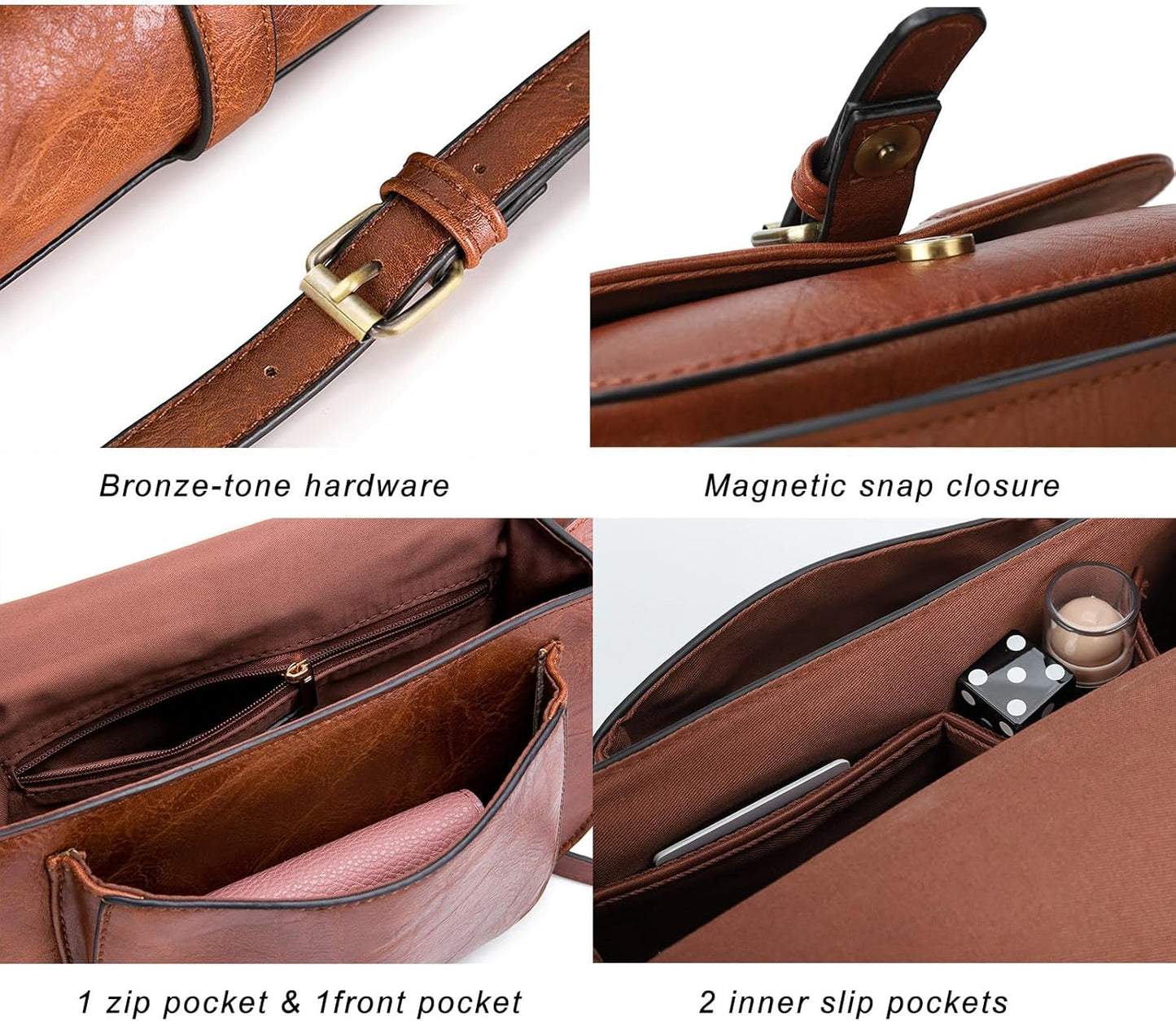 Crossbody Bags for Women,Small Saddle Purse and Boho Cross Body Handbags,Vegan Leather