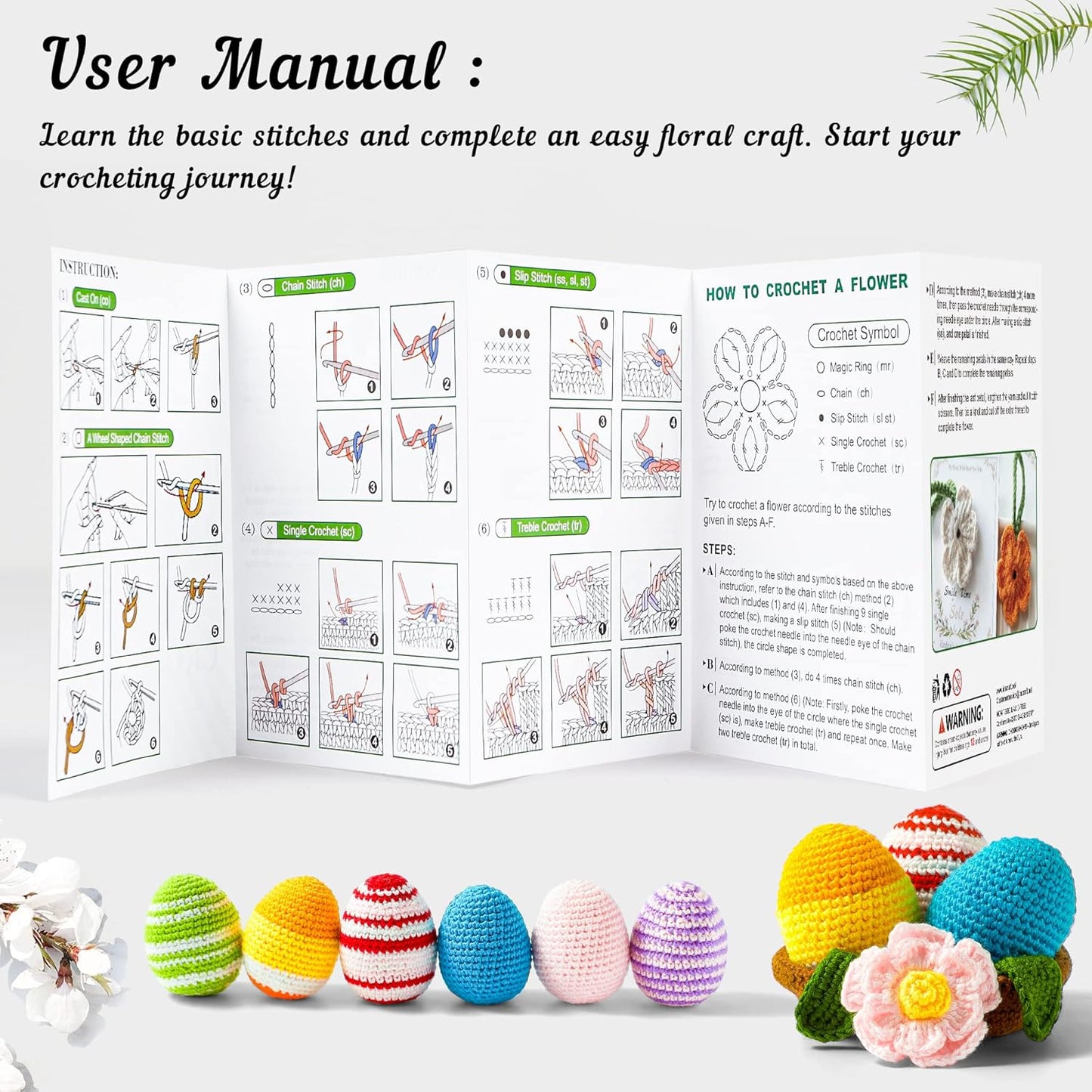 OMOMMD 113 Piece Crochet Kit with Yarn Set– 1600 Yards Assorted Yarn for Knitting and Crochet, 73PCS Crochet Accessories Set Including Ergonomic Hooks, Knitting Needles & More Ideal Beginner Kit