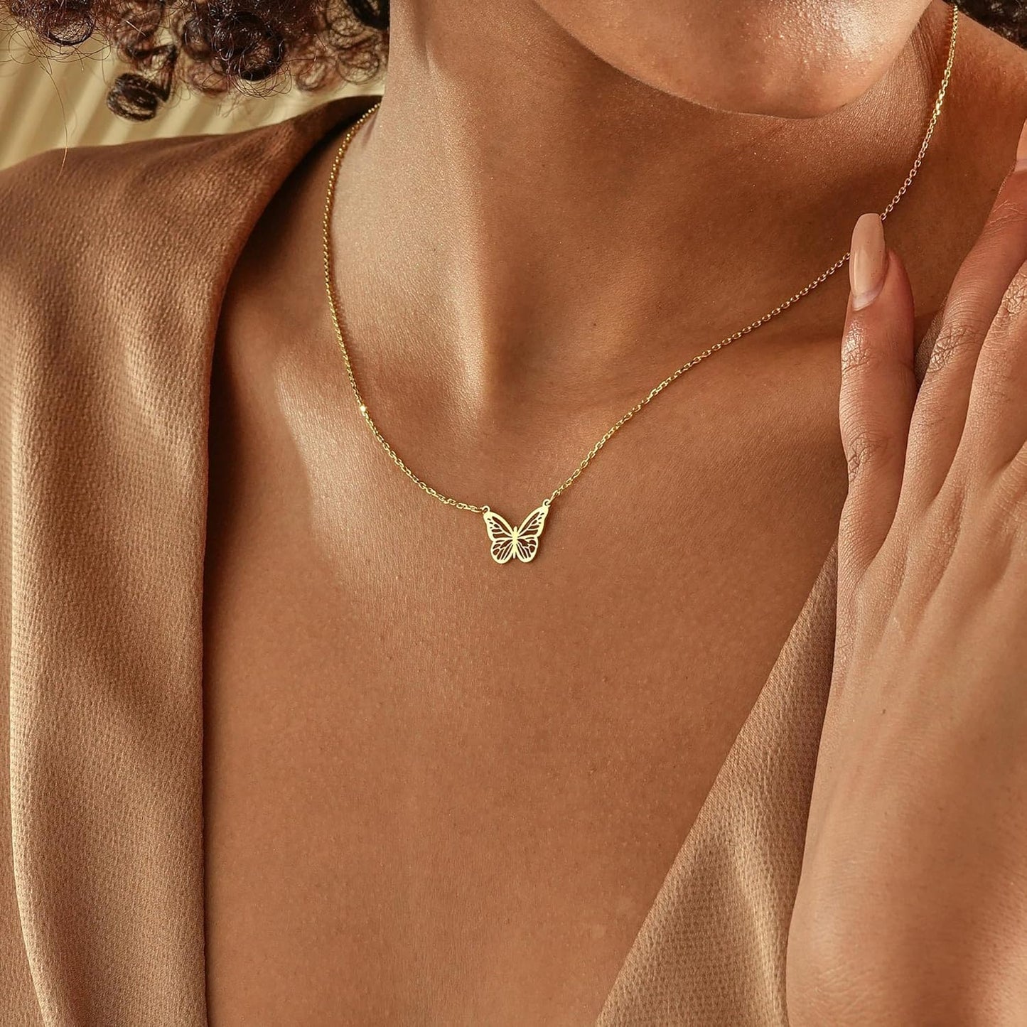 14K Gold Plated Dainty Butterfly Baseball Compass Shell Starfish Infinity Airplane Volleyball Sun Bird Heart Turtle Bow Crown Necklace Simple Jewelry