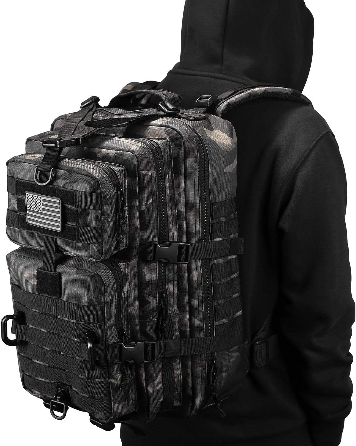 MOLLE Assault Pack, Tactical Backpack Military Army Camping Rucksack, 3-Day Pack Trip, D-Rings