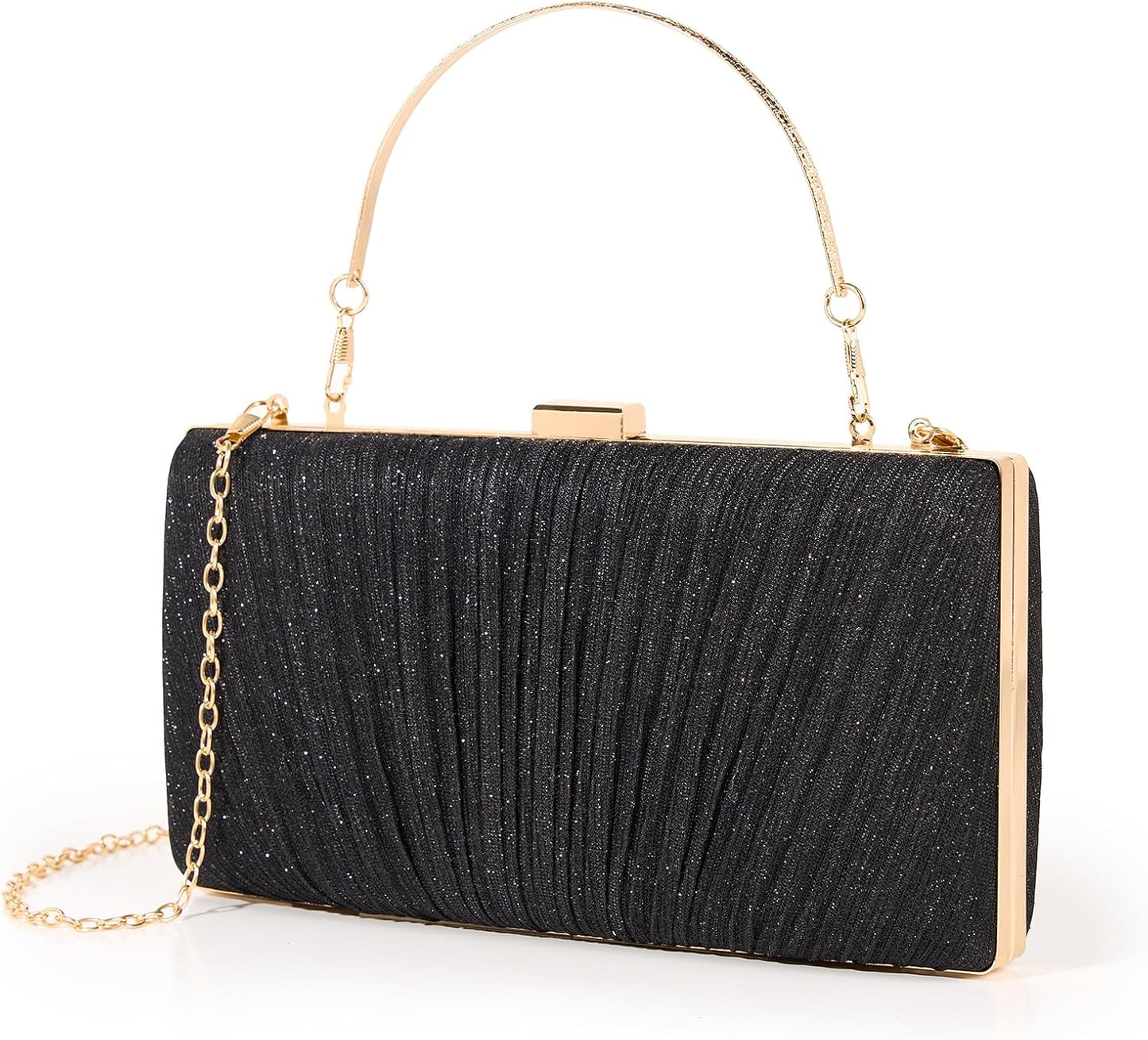Clutch Purses for Women Pleated Evening Handbag with Chain Prom, Cocktail, and Wedding