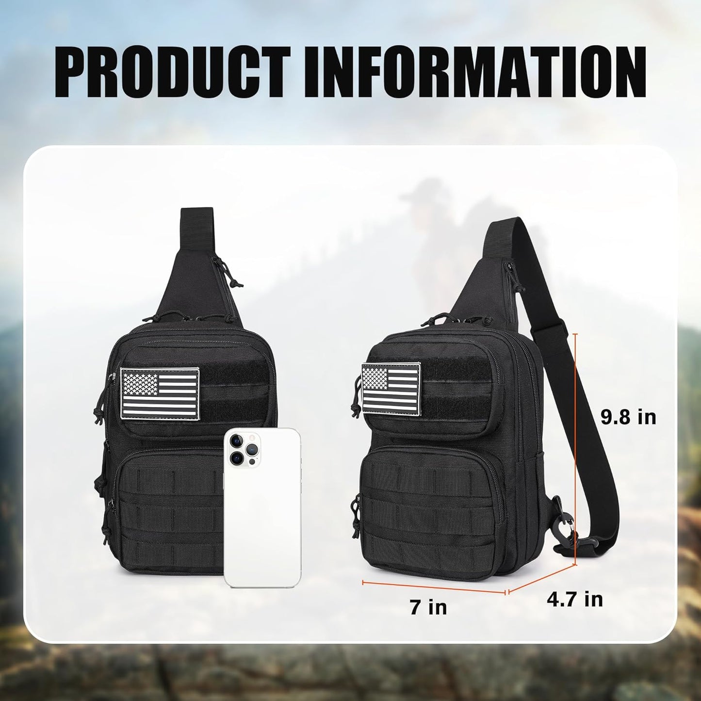 Tactical Crossbody Bag for Men - Durable Sling Bag with Cross Body Design EDC Shoulder bag