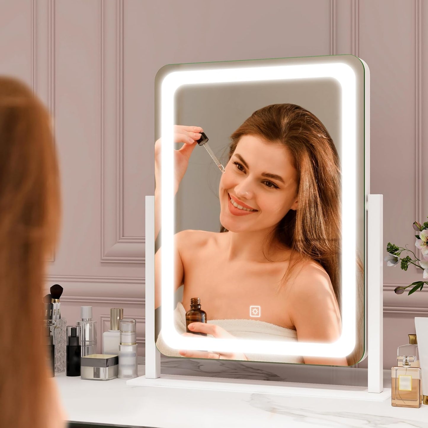 Vanity Mirror with Lights, Lighted Makeup Mirror with Lights, Smart Touch Control Dimmable