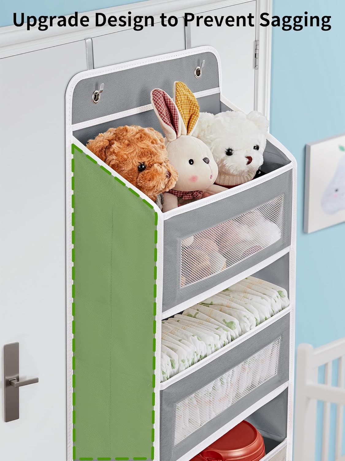 Over The Door Organizer Storage, 5 Shelf Hanging Door Organizer with 5 Large Capacity Pockets