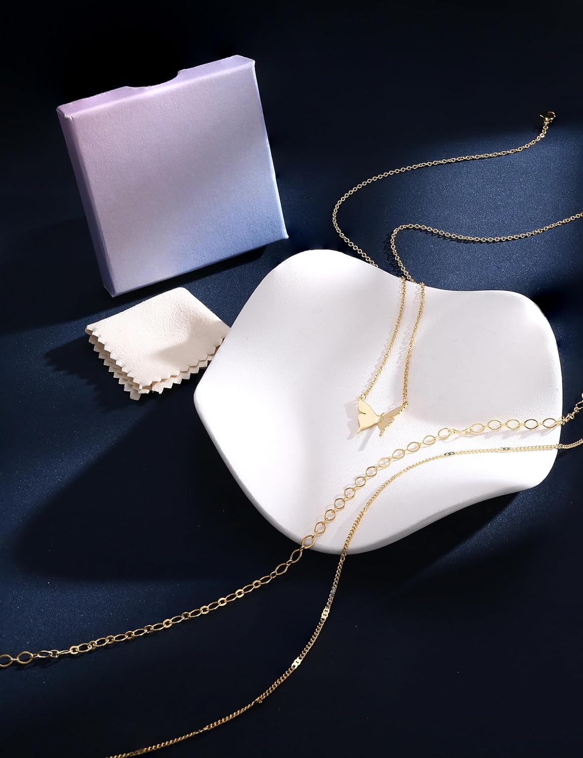 3Pcs Gold Layered Necklace Set for Women - Paperclip & Pearl Choker, Non-Tarnish