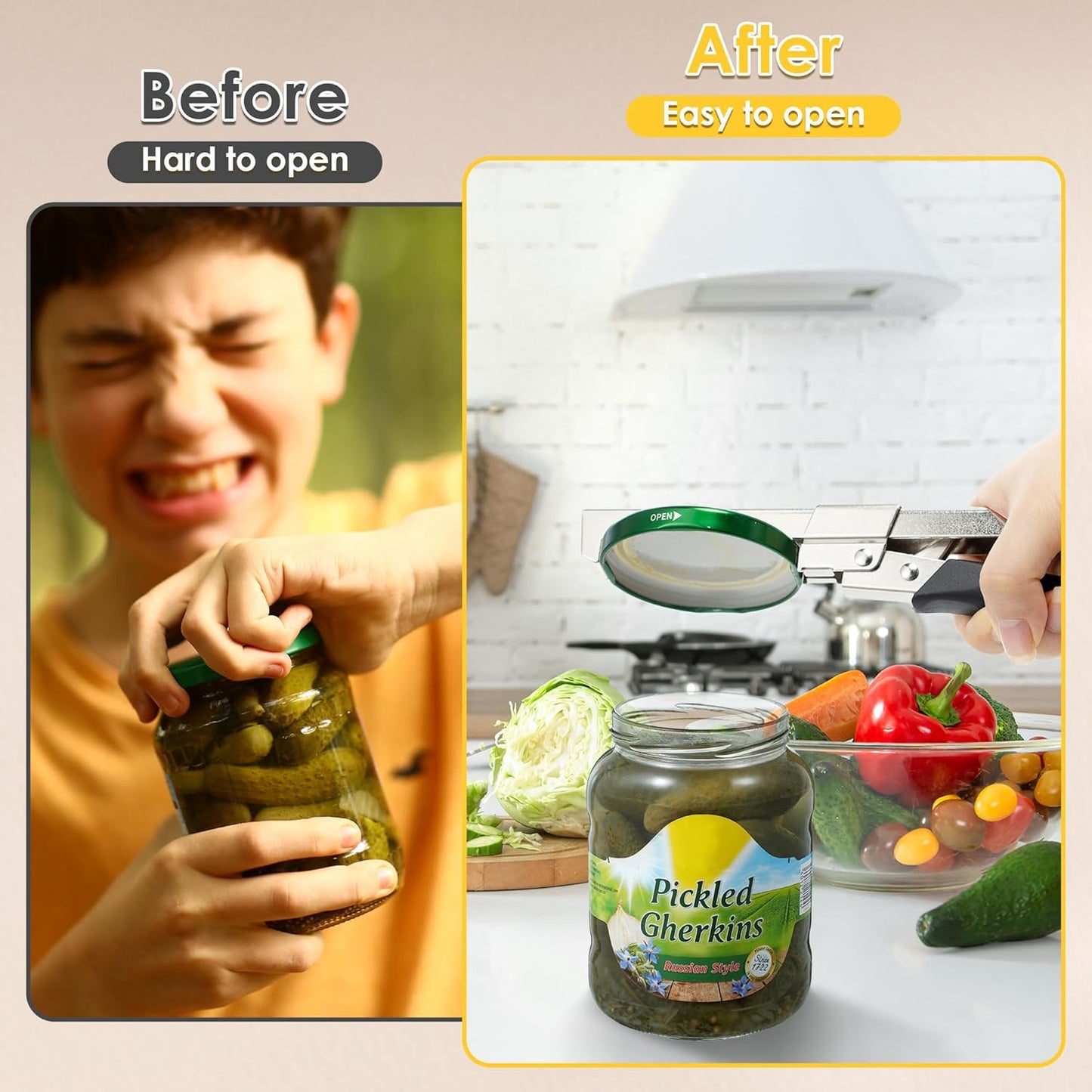 Dreyoo 2 Pack Adjustable Jar Can Opener, Multifunctional Stainless Steel Can Opener with Jar Grippe