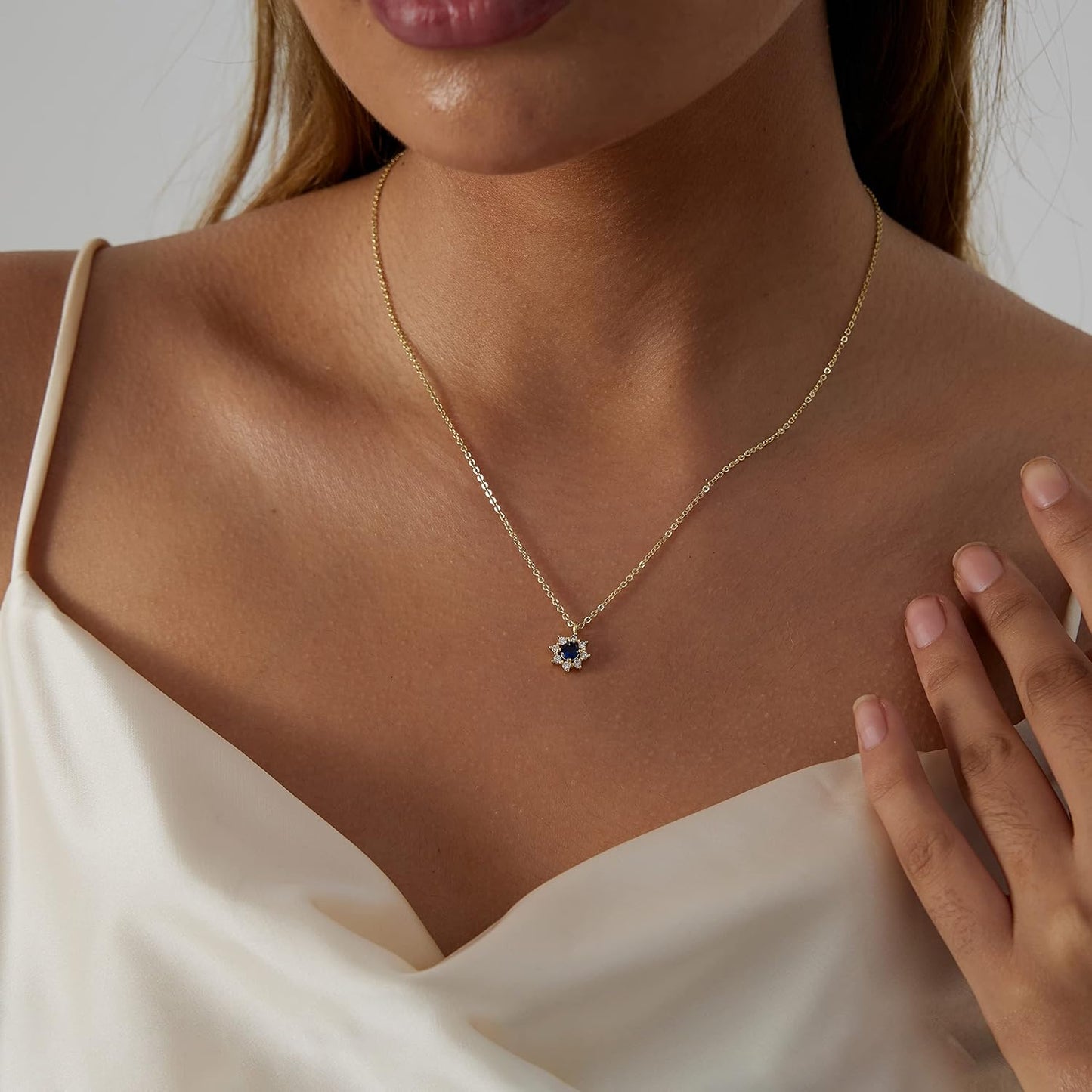 Dainty Gold Necklace: 14K Gold Plated Tiny Love/Heart/Star/CZ/Leaf Pendant for Women, Everyday Jewelry