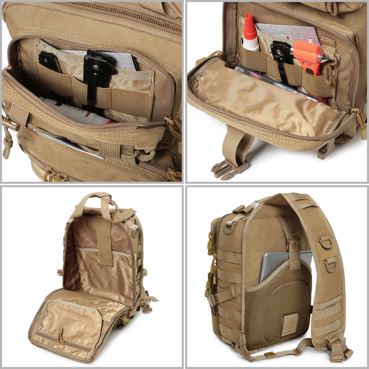 Tactical Sling Bag Backpack Military Rover Shoulder Sling Pack EDC Molle Crossbody Chest Pack