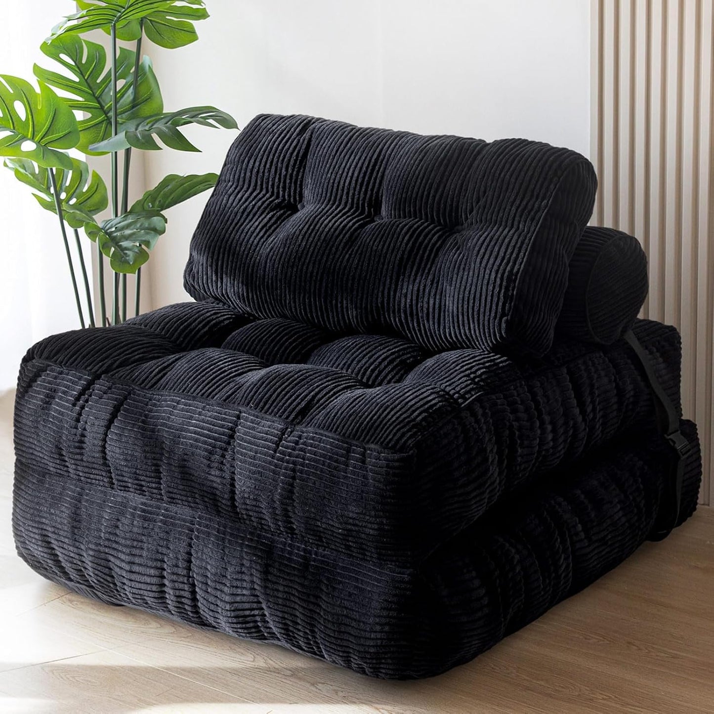 Convertible Folding Sofa Bed - Single Sleeper Chair with Pillow and Back Support, Portable Fold Out Lounge