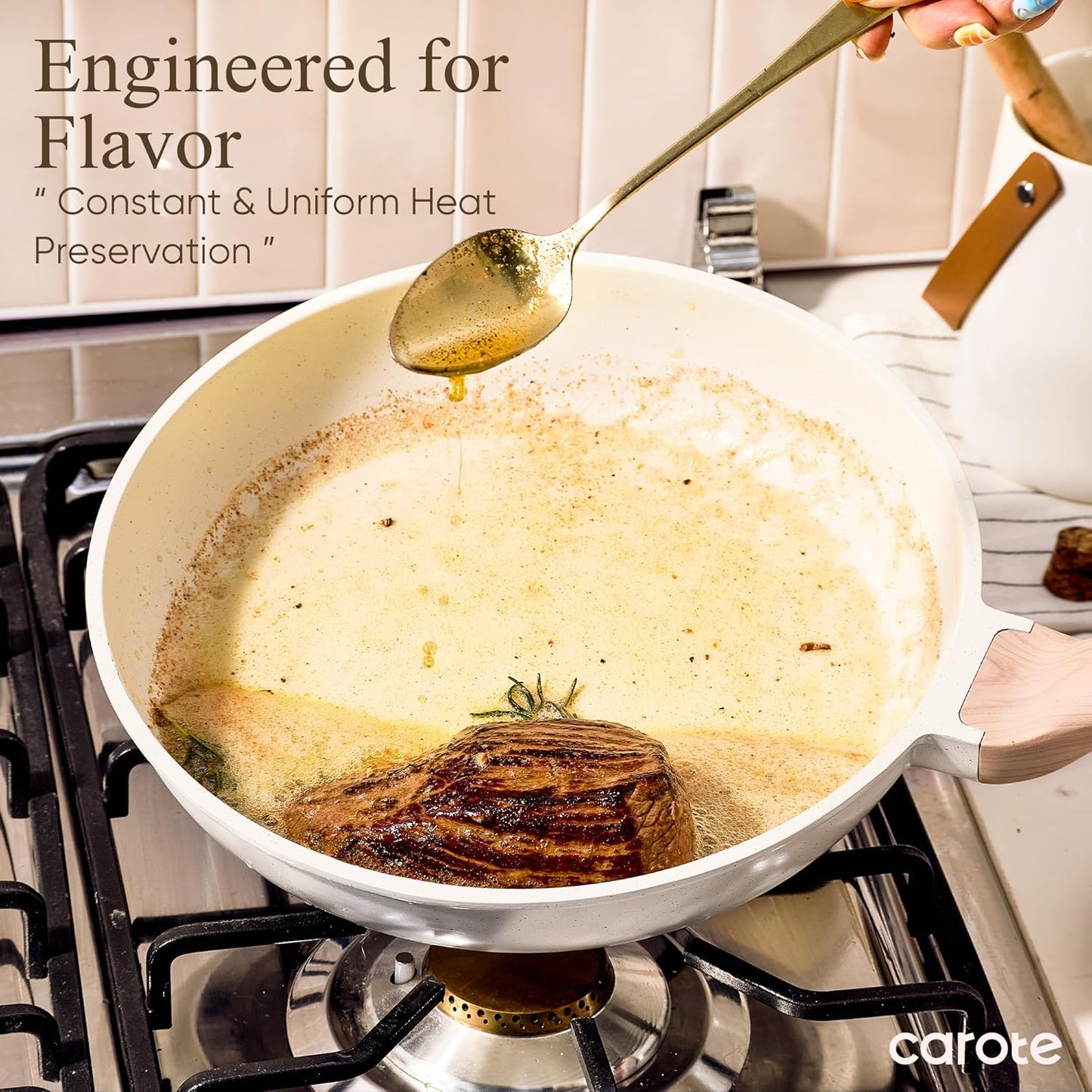 21-Pc White Granite Nonstick Pot and Pan Set for Induction Cooktops