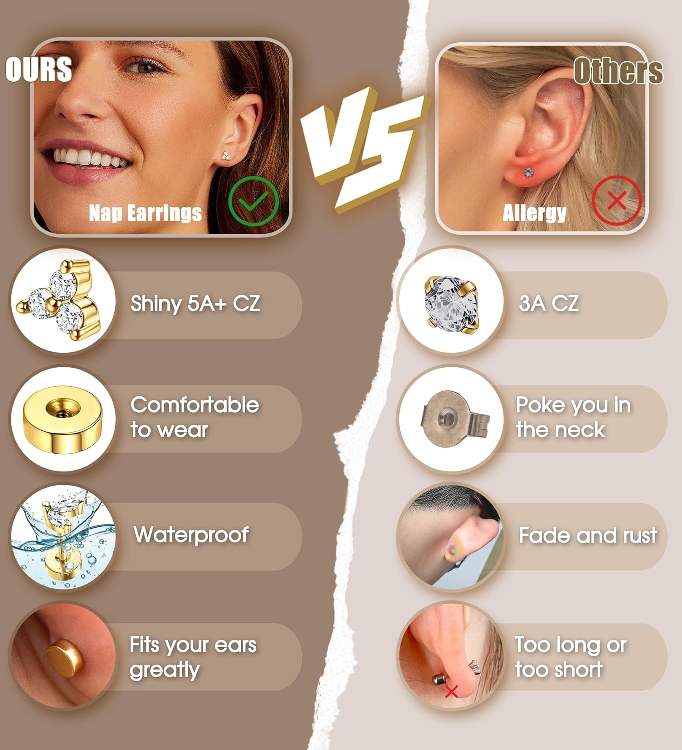 25 Pcs Hypoallergenic Earrings for Sensitive Ears Surgical Stainless Steel Earrings for Women Dainty Flat Back Earring Studs Hoop