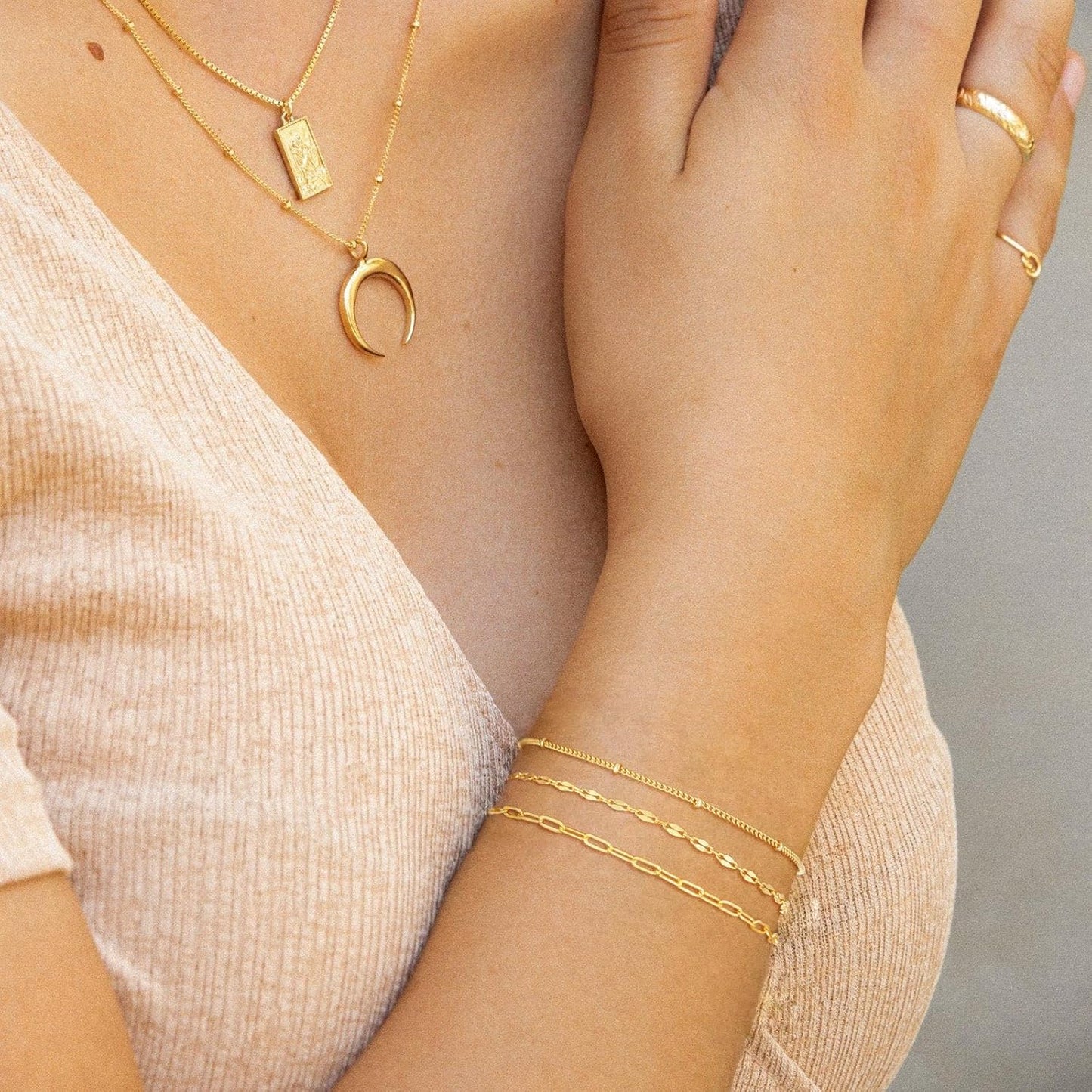 Gold Bracelets for Women, 14K Dainty Gold Plated Stackable Bracelets for Women Trendy Waterproof CZ Tennis Bracelet