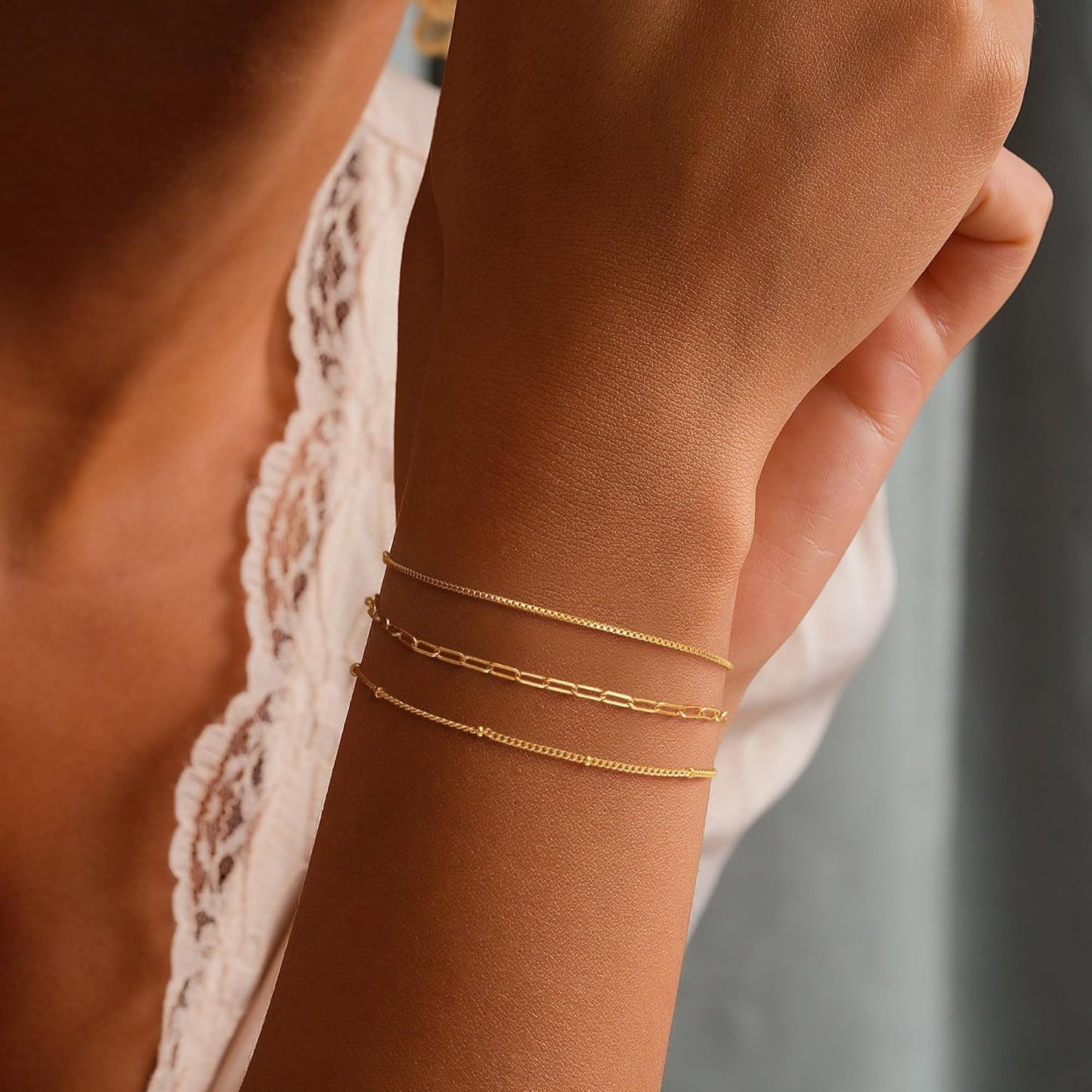 Gold Bracelets for Women Non Tarnish, 14K Gold Plated Chunky Cuff Bracelet Gold Bangles Bracelet for Women Trendy