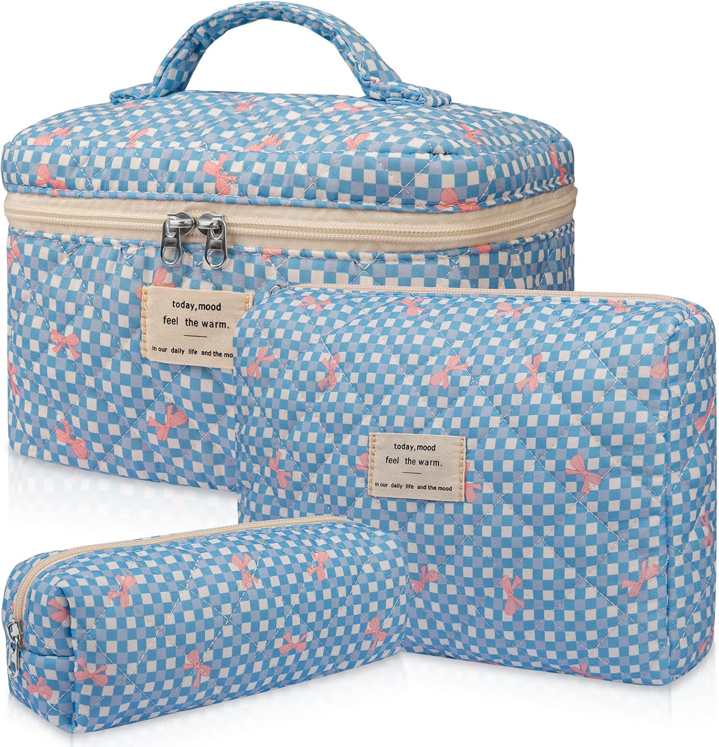 Large Makeup Bag, Cute Cosmetic Bag for Women Girls, Floral Coquette Aesthetic Toiletry Bag, Travel Make Up Organizer Bag (BDLH)