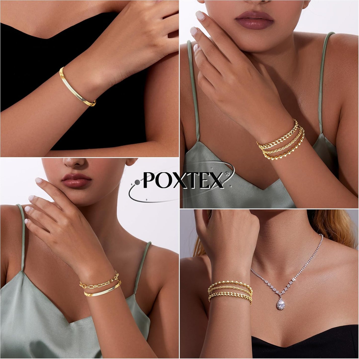 Gold Bracelets for Women,Dainty Bracelets Set for Women Trendy, Gold Bracelets Stack With Beaded, Cuban