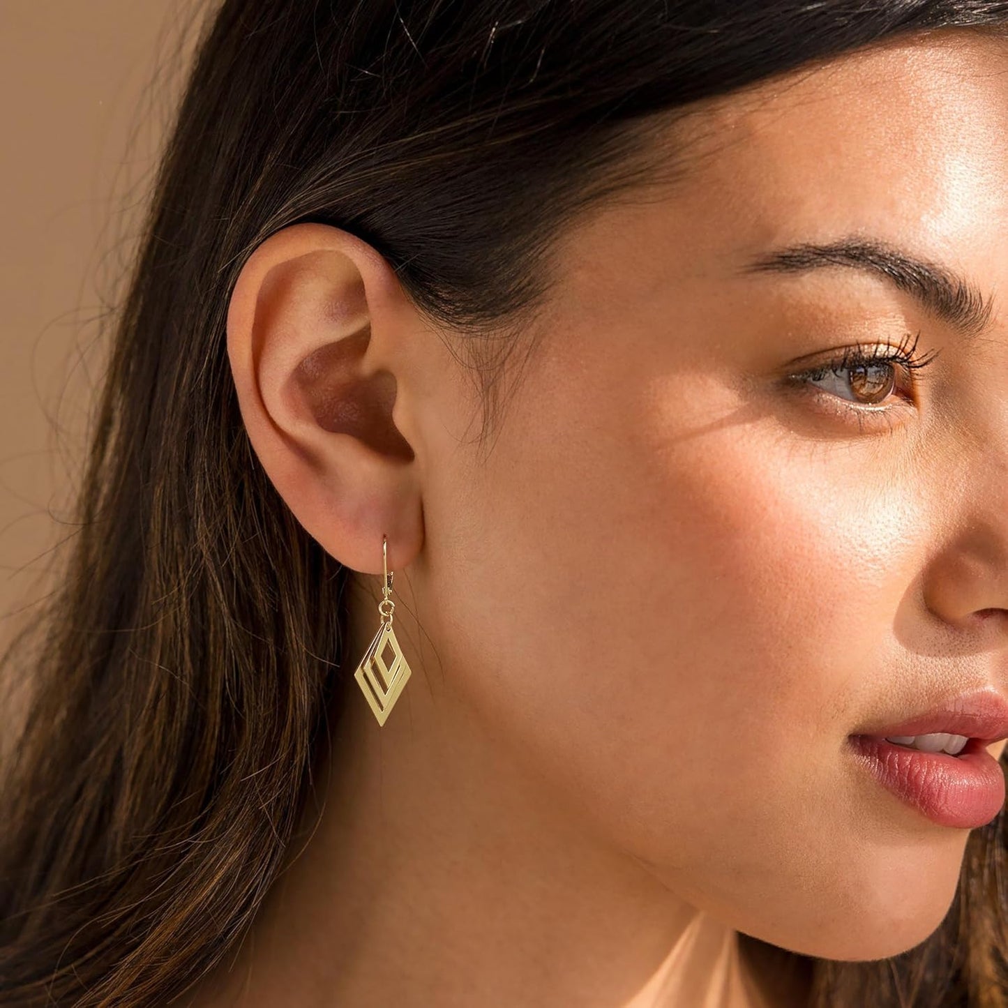 Gold Dangle Earrings for Women, 14K Gold Plated LightweightTeardrop Drop Earrings, Trendy Leverback Minimalist Jewelry for