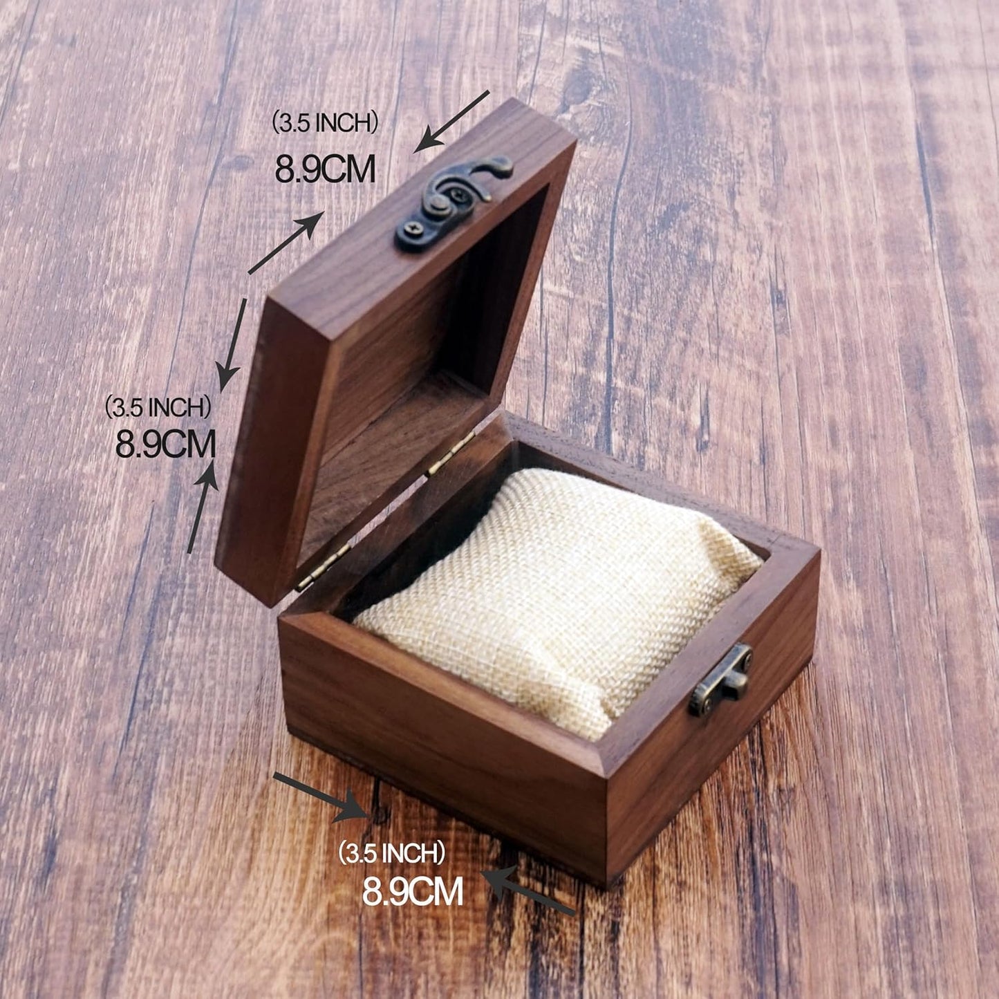 Walnut Wood Box for Crafts, Jewelry Box and watch box Wooden Keepsake Box Gift