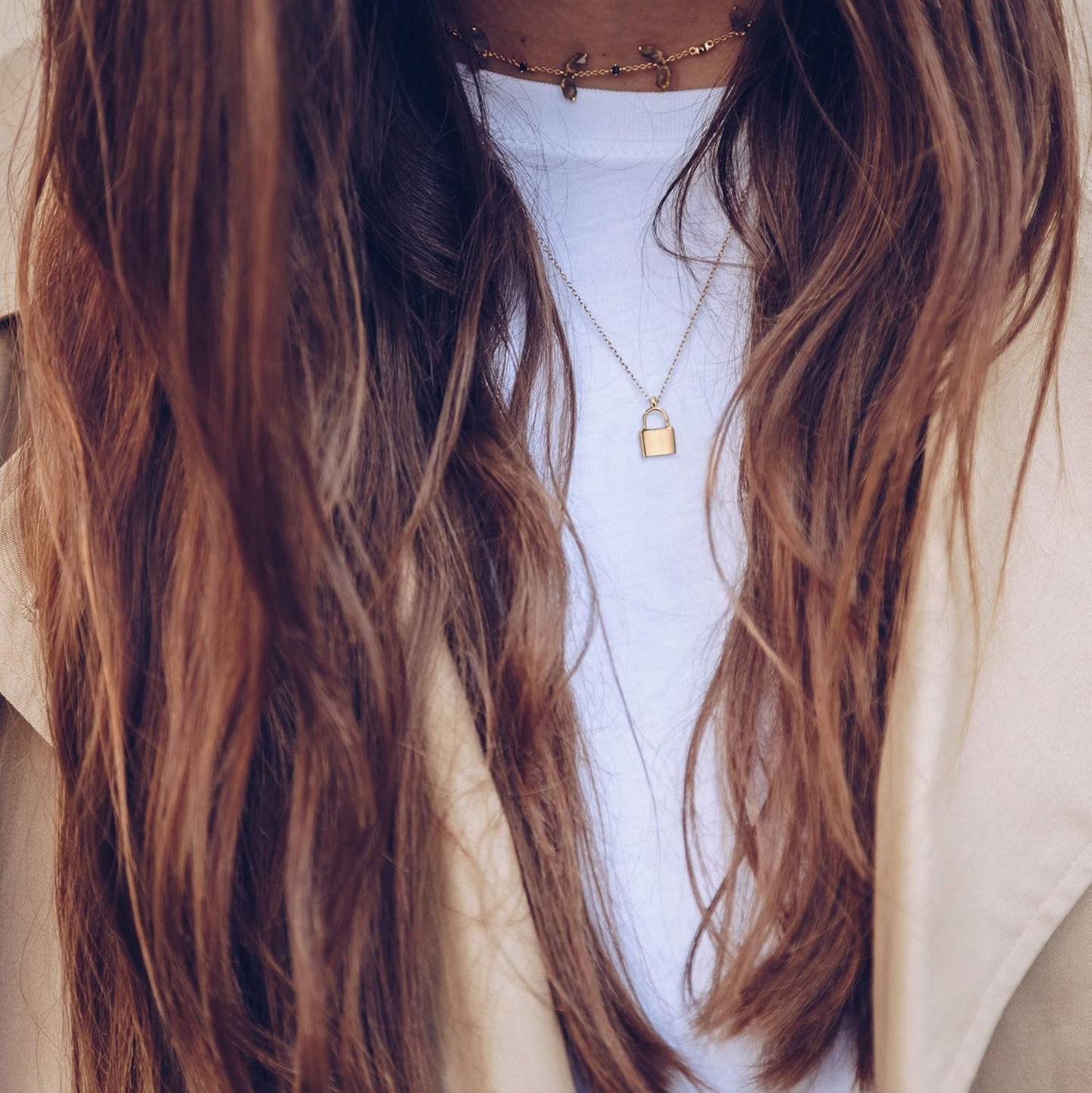 Dainty Initial Necklace: 18K Gold Plated Letter Padlock Pendant - Minimalist Personalized Jewelry for Her