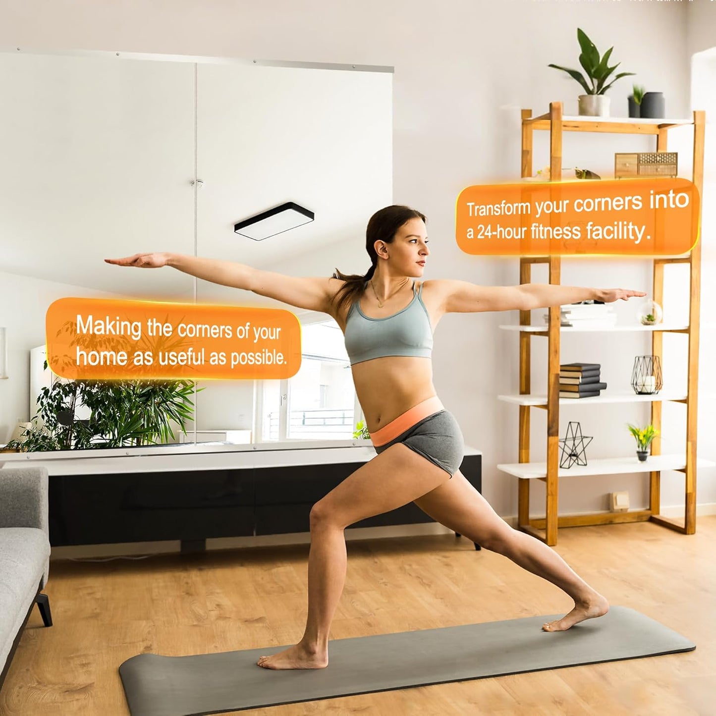 Home Gym Mirror,48''x24''x2count Silver,Large Full Body Tempered Glass Frameless