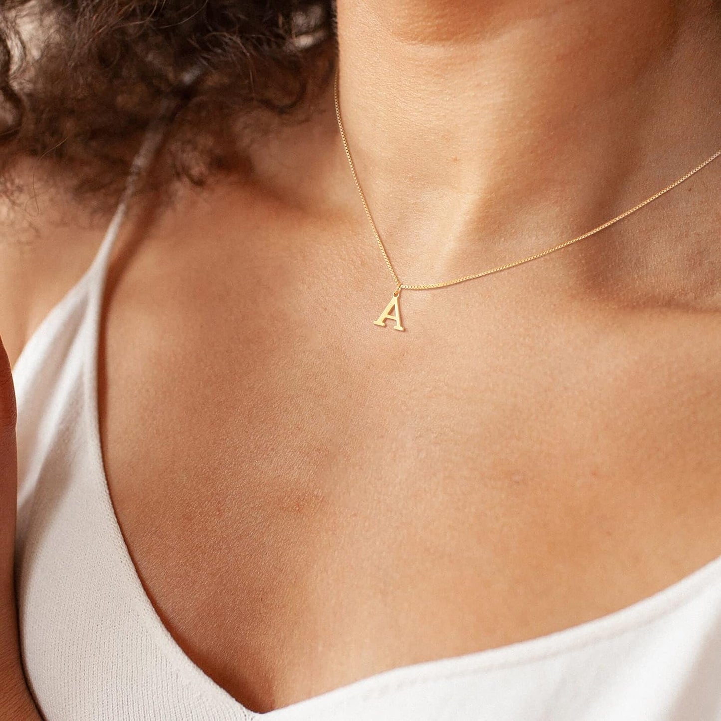 Personalized Gold Initial Necklace - Dainty Letter Choker for Women