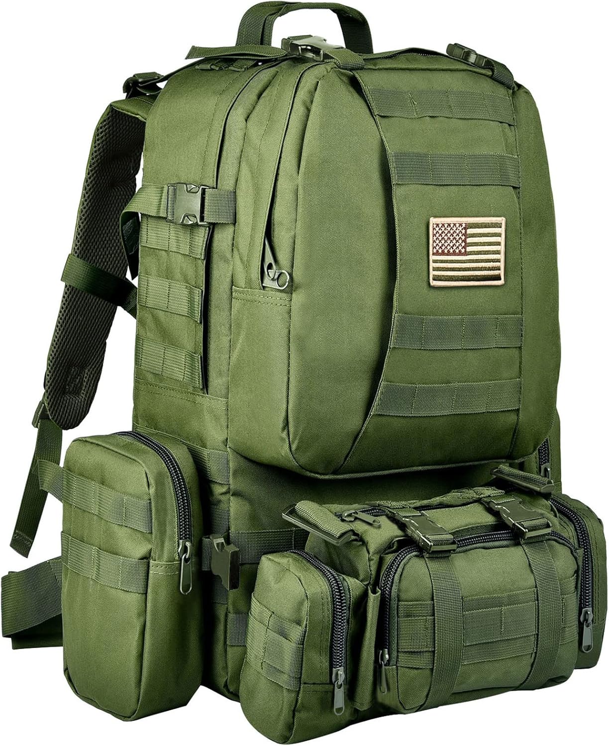 Tactical Backpack Military Army Rucksack 60L Large Assault Pack Detachable Molle Bag