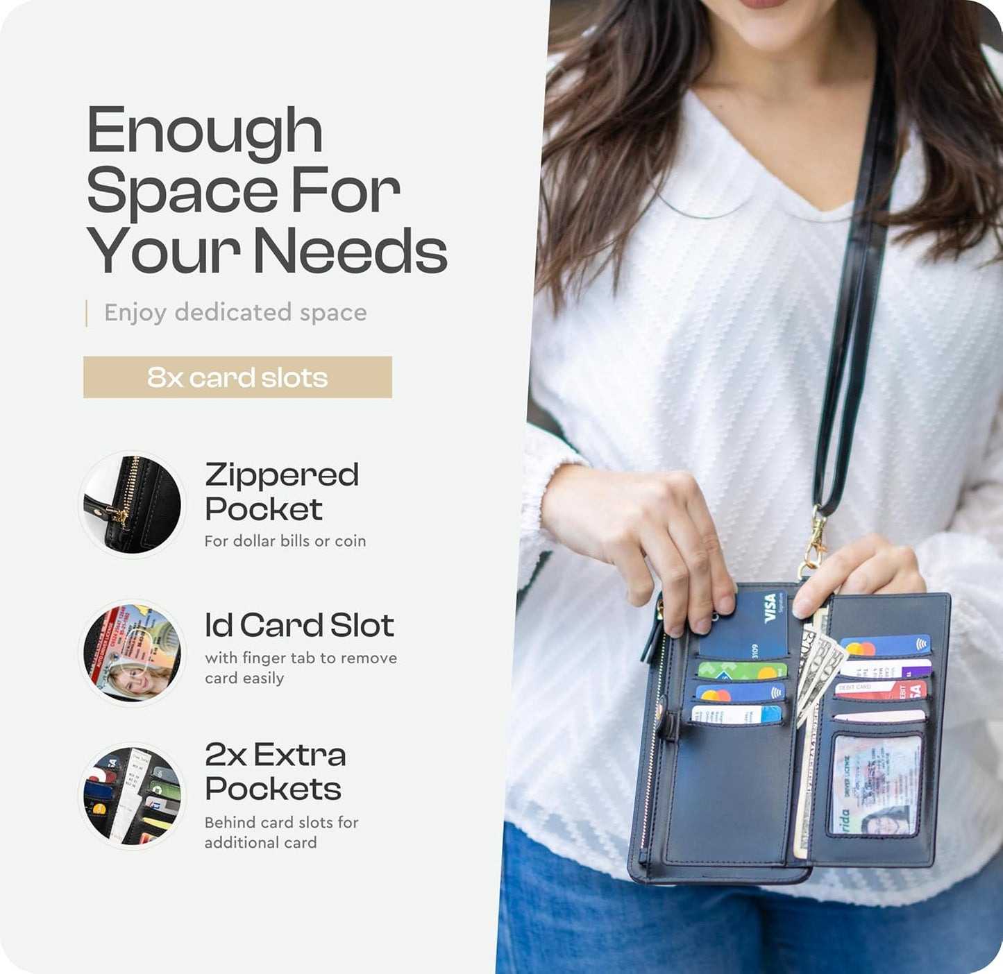 Crossbody Phone Purse for Women – RFID Phone Case Wallet w/Magnetic Closure