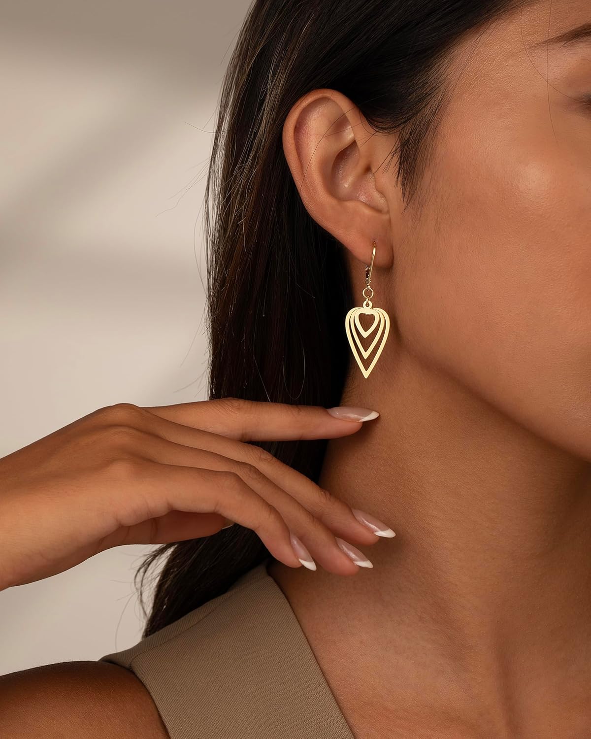 Gold Dangle Earrings for Women, 14K Gold Plated LightweightTeardrop Drop Earrings, Trendy Leverback Minimalist Jewelry for