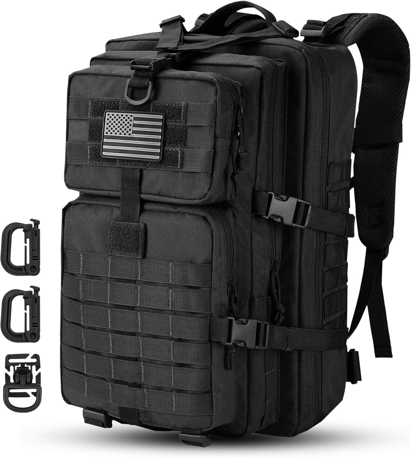 MOLLE Assault Pack, Tactical Backpack Military Army Camping Rucksack, 3-Day Pack Trip, D-Rings