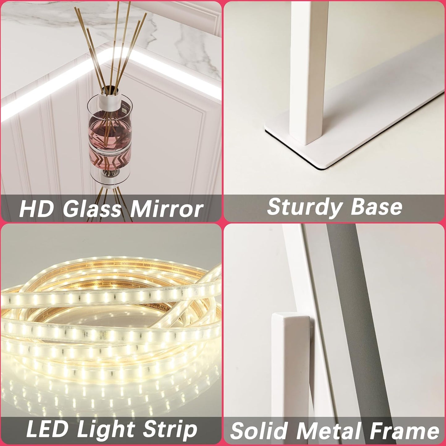 Vanity Mirror with Lights, Lighted Makeup Mirror with Lights, Smart Touch Control Dimmable