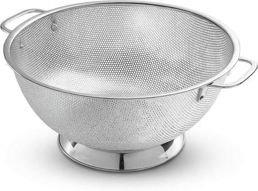 18/8 Pasta Strainer Bowl for Pasta, Spaghetti, Vegetables, Fruit, and Pot Draining - Stainless Steel Colander