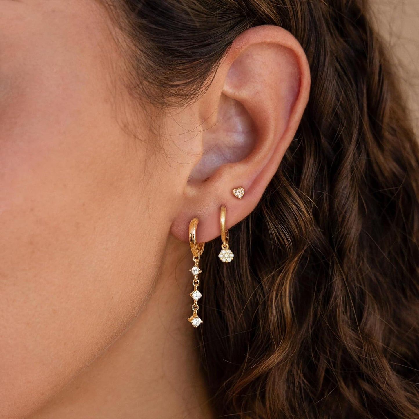 14K Gold Plated Butterfly Dangle Earrings for Women - Dainty, Trendy, CZ Drop Earrings - Simple Long Dangling Jewelry