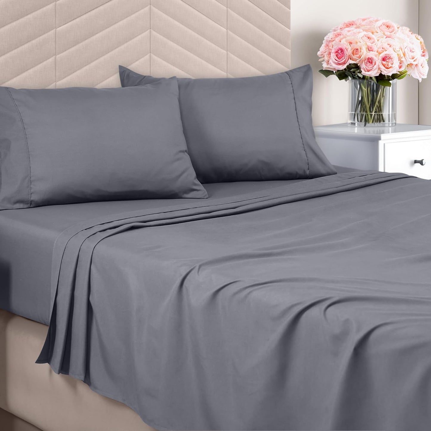 Queen Sheet Set  – Ultra Soft Bed Sheets for Queen Size Bed Set – Deep Pocket, Wrinkle