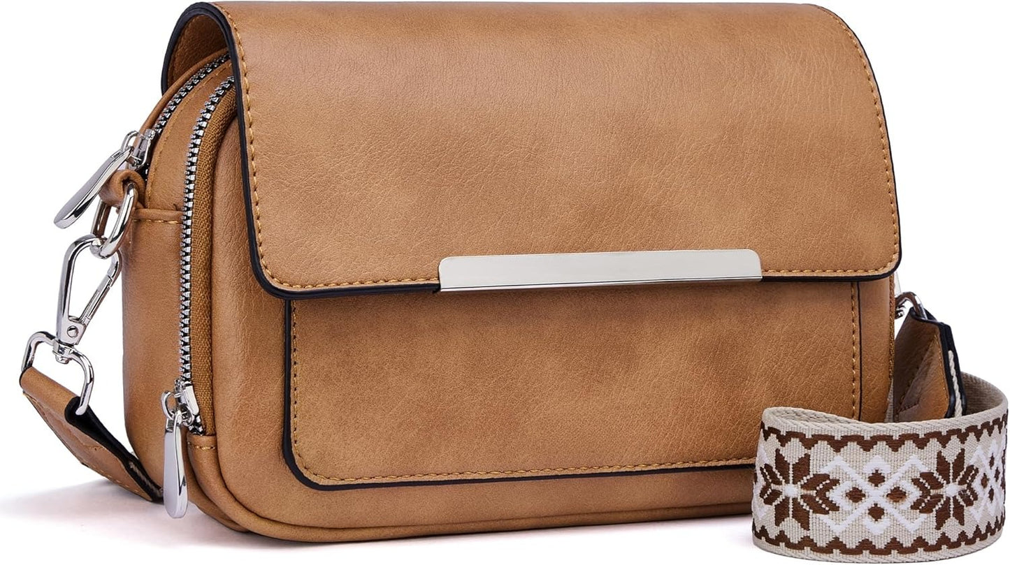 Crossbody Bags for Women Small Crossbody Wallet Purses with Card Slots Leather Shoulder Handbags