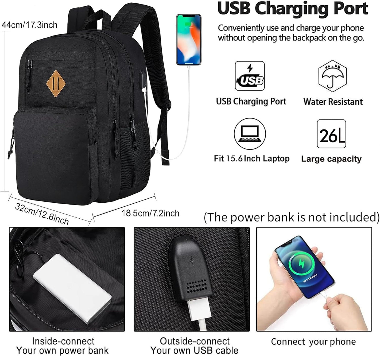 Travel backpack for Men and Women, Anti Theft Laptop Backpack with USB