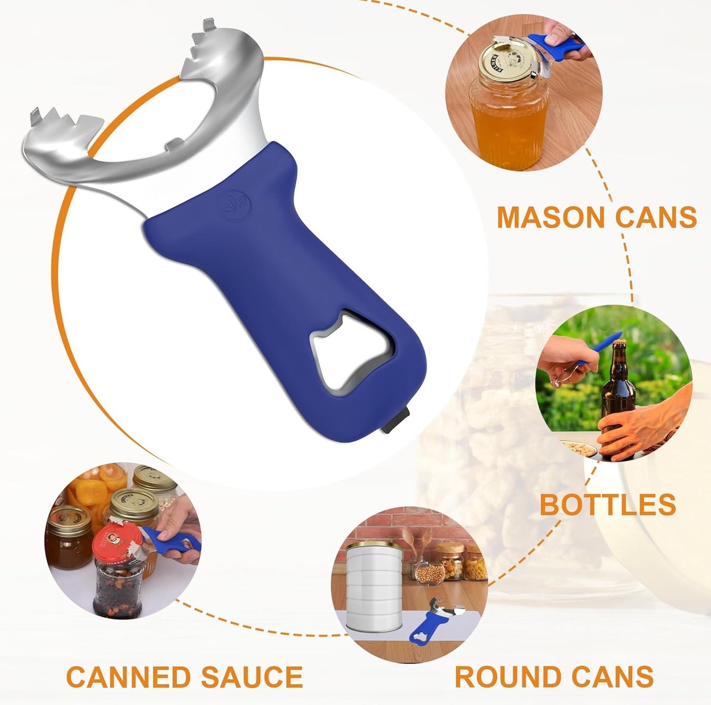 Can Opener Manual Multi-Purpose, Easy Twist Manual Handheld Top Remover Utensil, Canning Supplies Tools and Bottle Opener