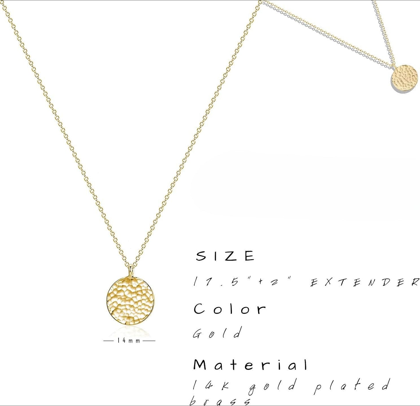 14K Gold Plated Crescent Moon Coin Necklace - Minimalist Layered Choker, Dainty Women's Jewelry Gift