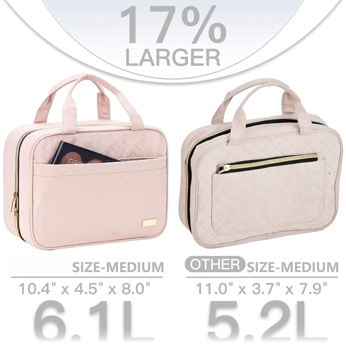 Travel Toiletry Bag for women, Portable Hanging Organizer for Travel-Sized Shampoo, makeup