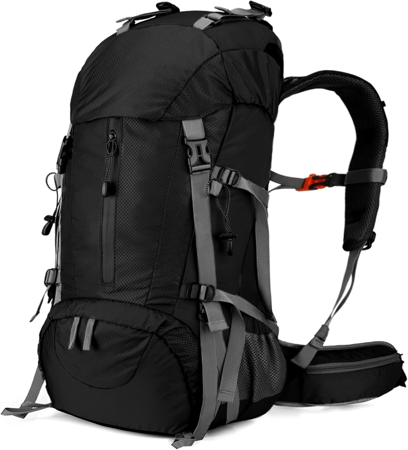 50L Hiking Backpack, Waterproof Camping Essentials Bag with Rain Cover, 45+5 Liter Lightweight Backpacking