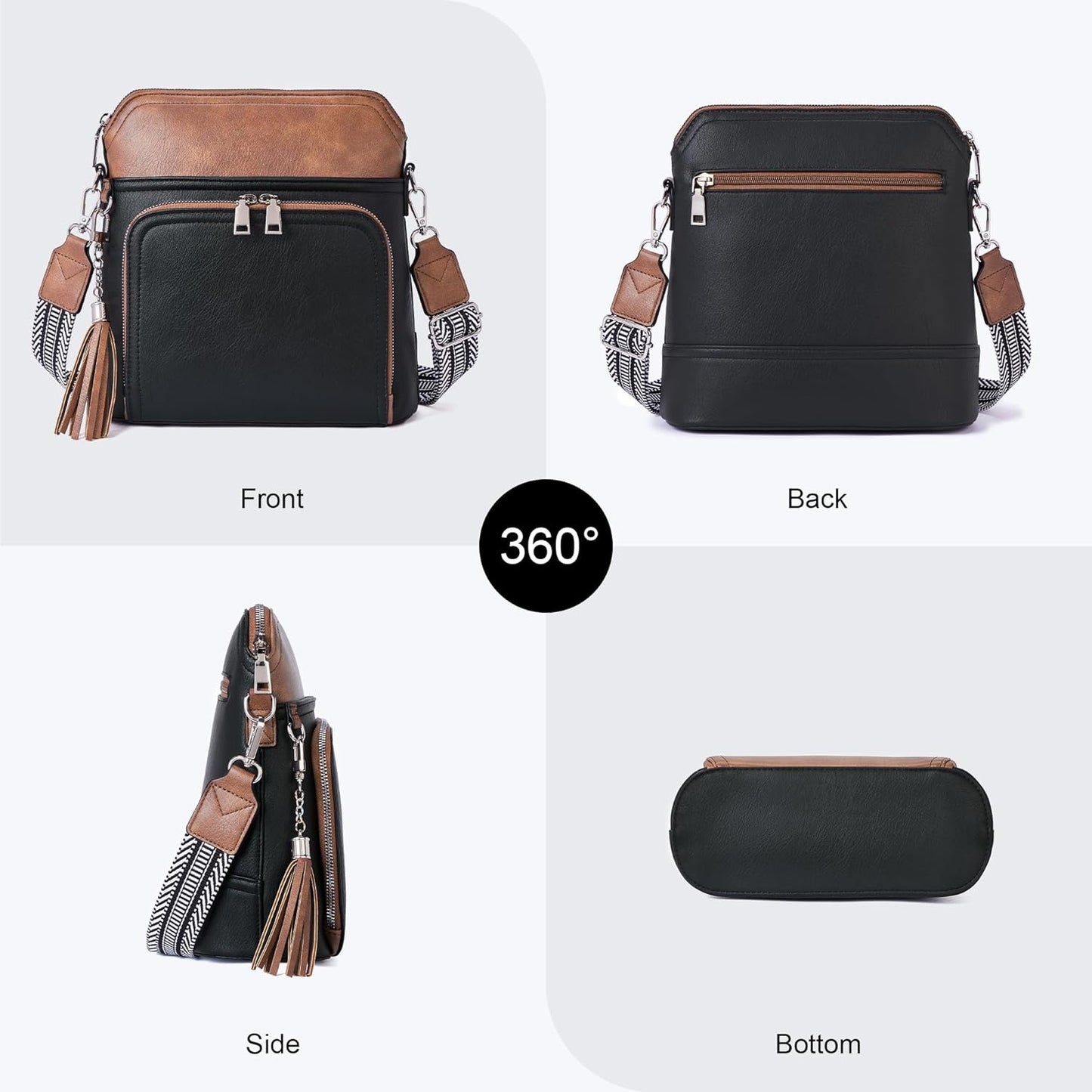 Crossbody Purse for Women Vegan Leather Medium Crossbody Wallet Bag for Travel Women Shoulder Handbags