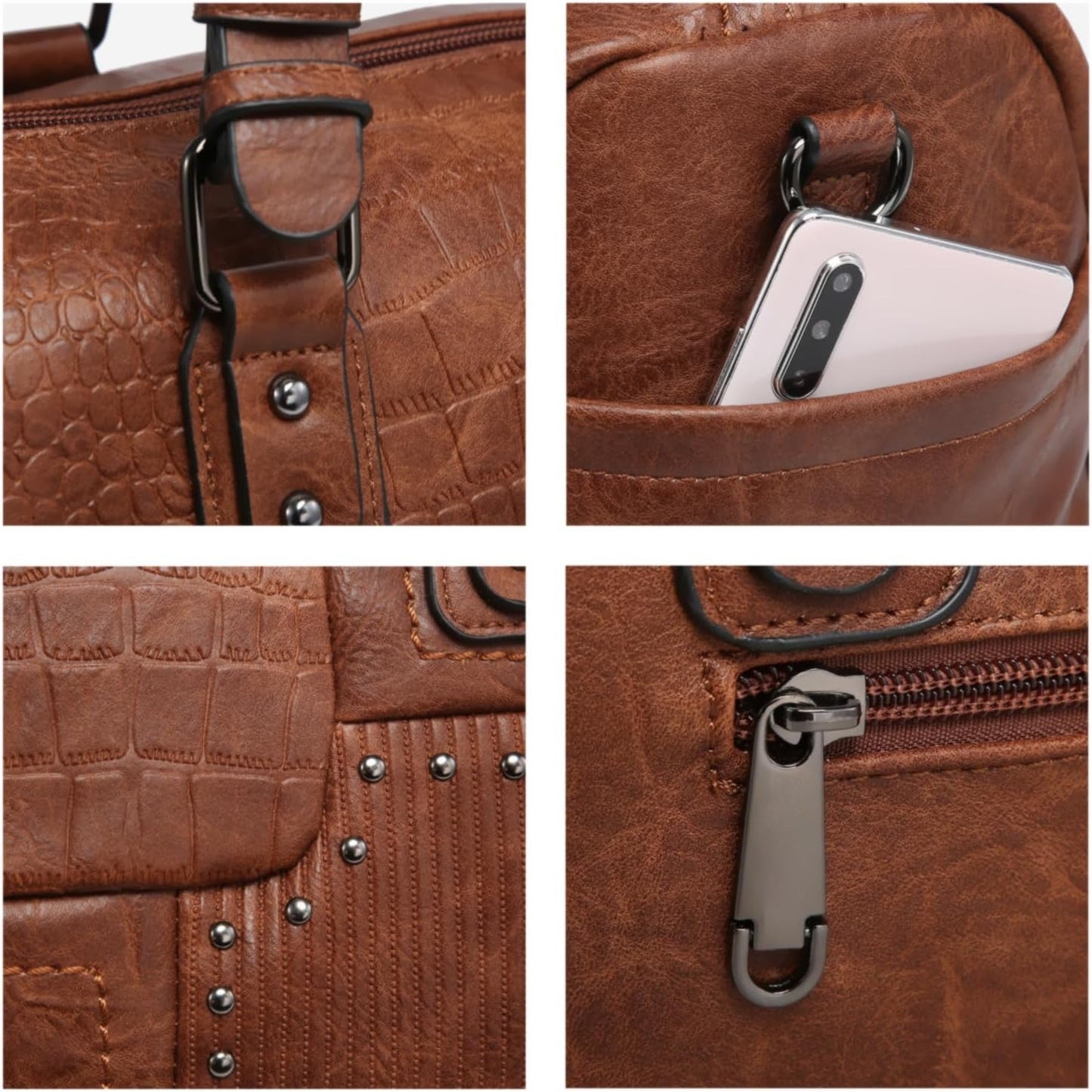 Women Soft Vegan Leather Barrel Bags Large  HandleTotes Satchel Handbags Shoulder Purse