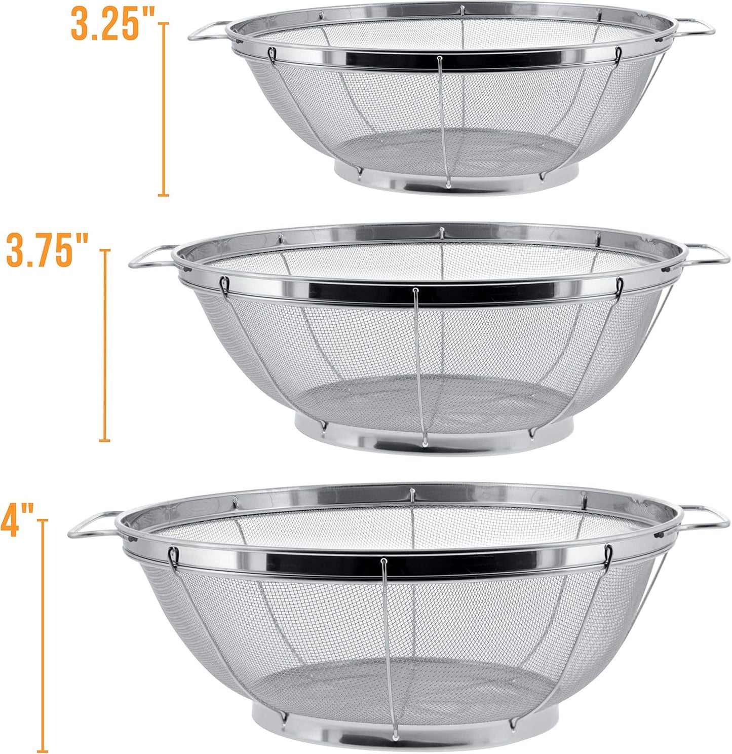Stainless Steel Sieve, Strainers and Colanders for Kitchen