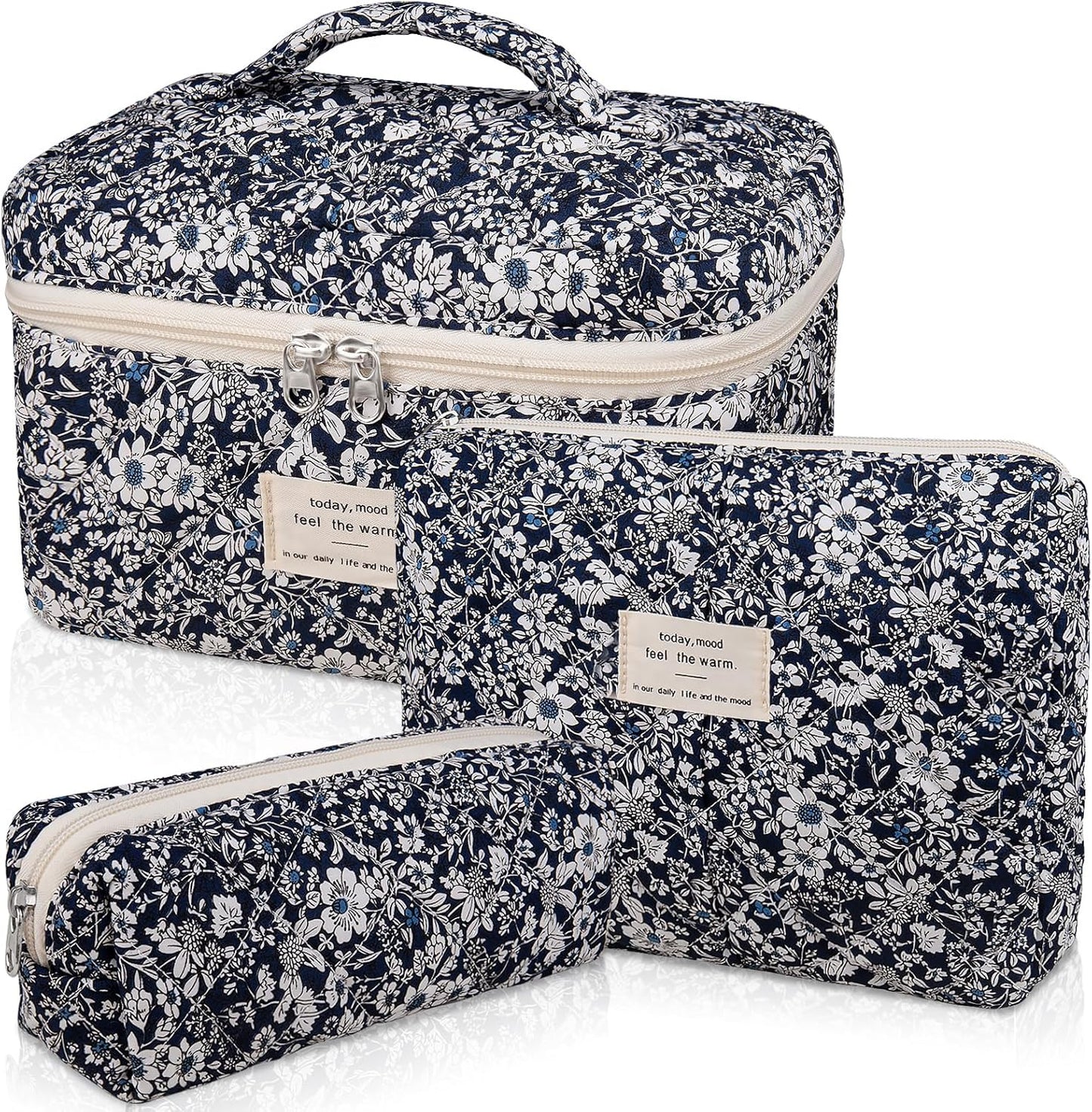 Large Makeup Bag, Cute Cosmetic Bag for Women Girls, Floral Coquette Aesthetic Toiletry Bag, Travel Make Up Organizer Bag (BDLH)
