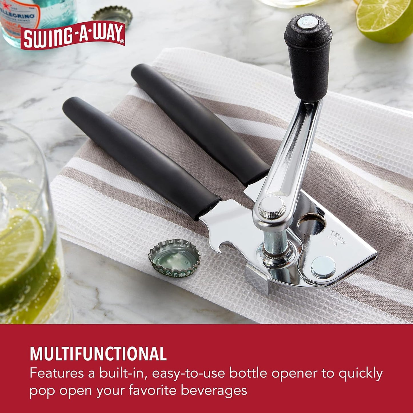 Easy-Crank Can Opener with Folding Crank Handle, Black, 3.50 x 4.50 x 10.50