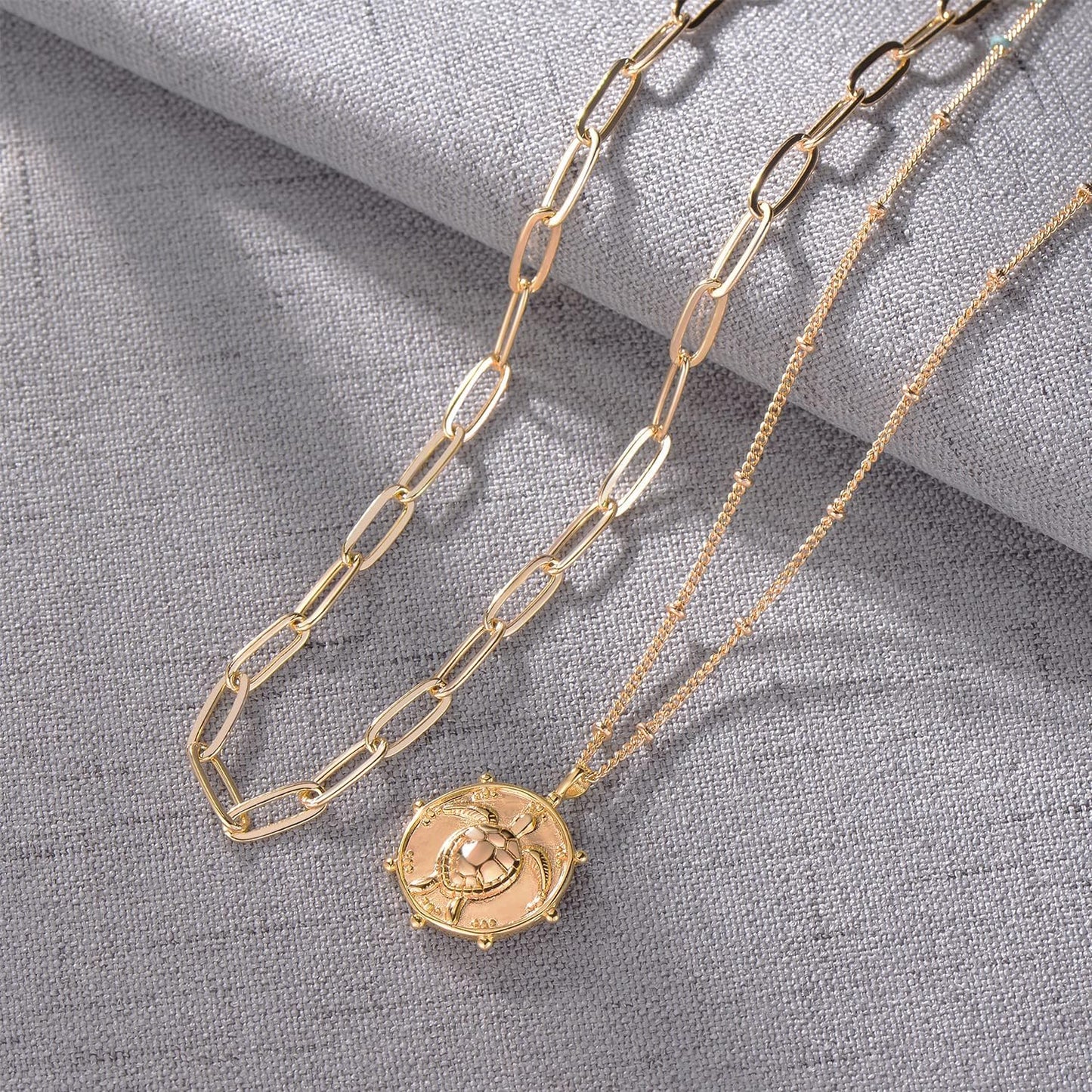 Layered Heart Necklace, Handmade 18K Gold Plated Dainty Choker With Arrow Bar Pendant for Women