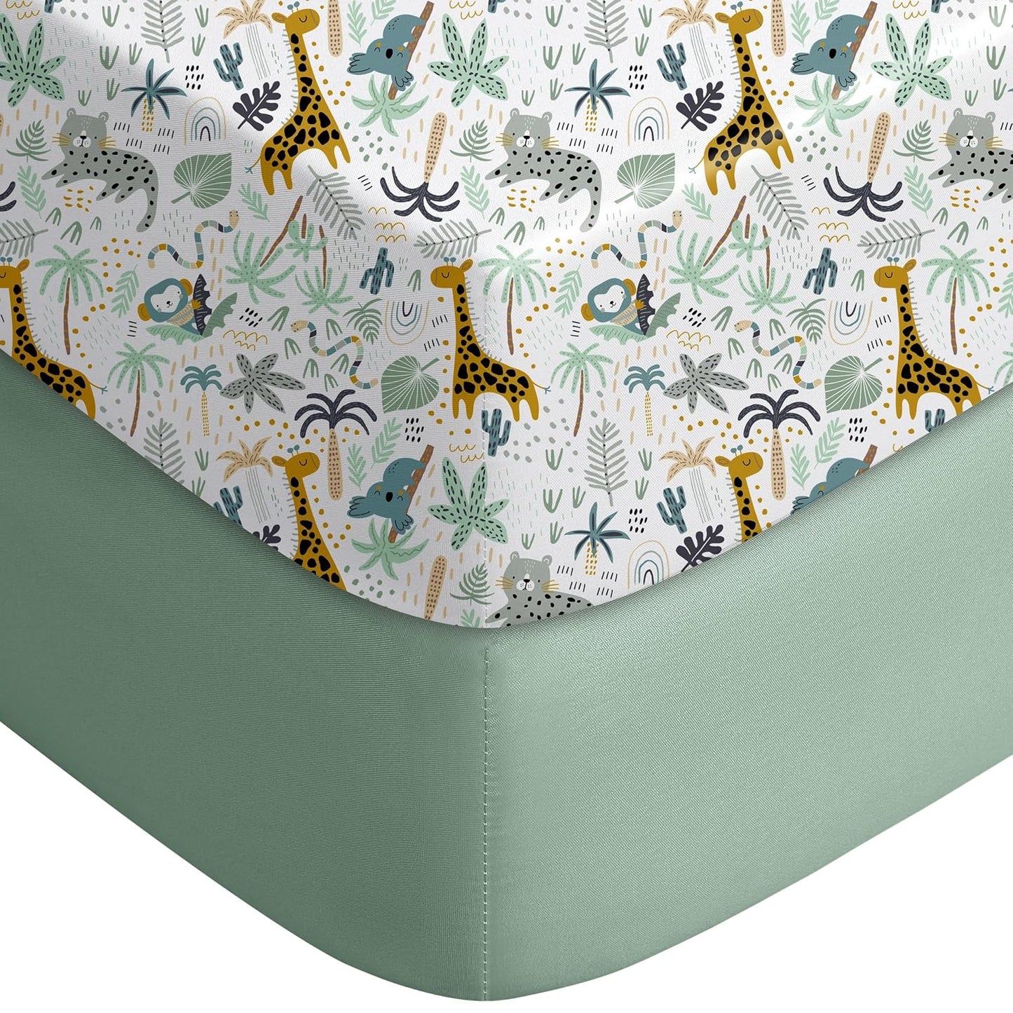 Crib Sheets for Boys Girls, Fitted Crib Sheet 2 Pack for Standard Crib and  Mattress